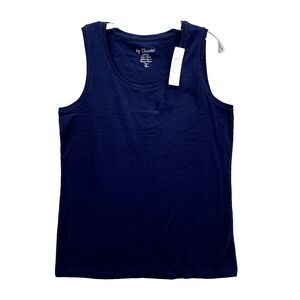Chicos‎ Angelo Tank Top Women 2 Deep Navy Basic Knit Minimalist Classic 90's